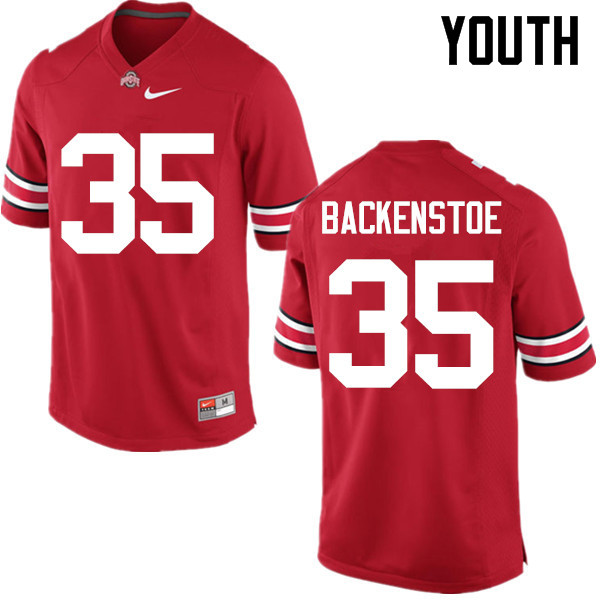 Ohio State Buckeyes Alex Backenstoe Youth #35 Red Game Stitched College Football Jersey